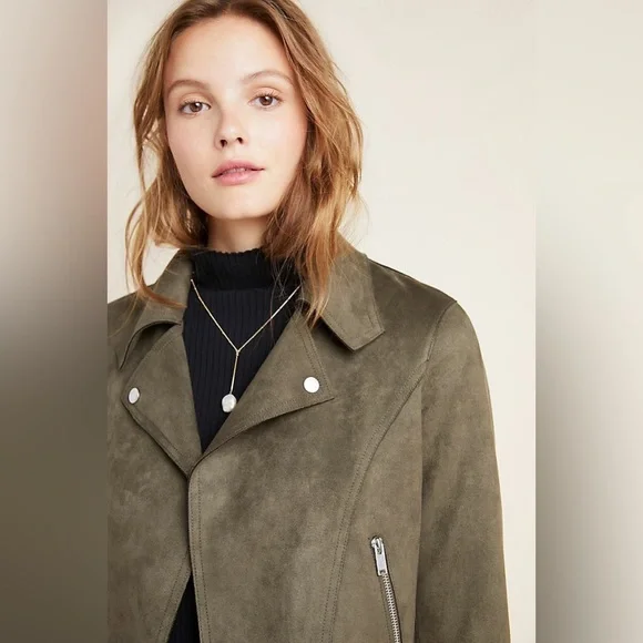 Anthropologie Sueded Moto Jacket L - Picture 2 of 12
